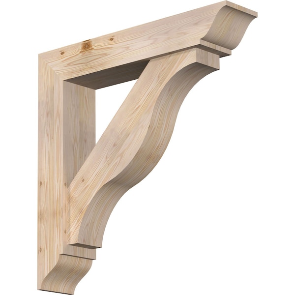 Ekena Millwork Funston Traditional Smooth Bracket w/ Offset Brace, Douglas Fir, 7 1/2"W x 38"D x 38"H BKT0806X38X38FST01SDF - main